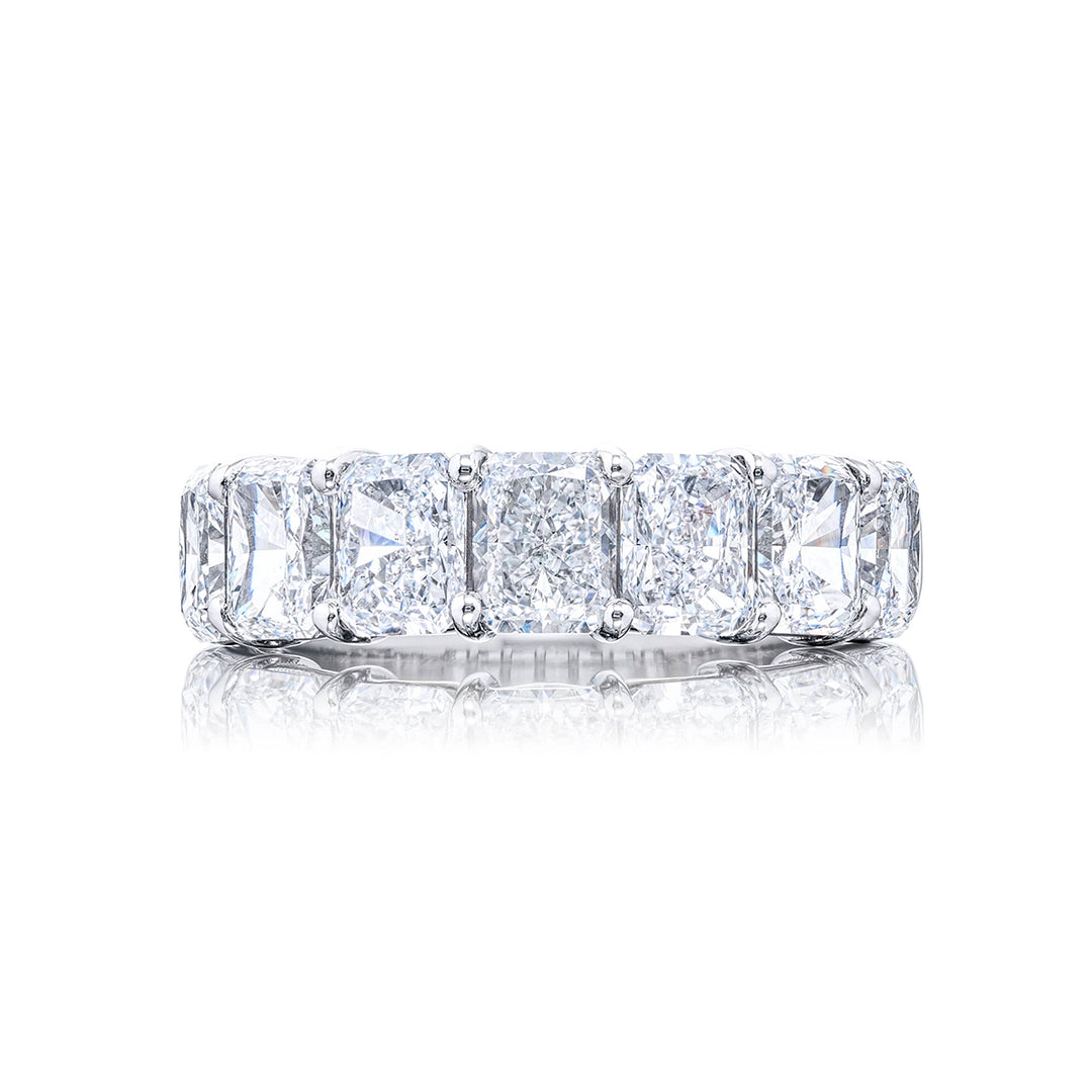 Classic Single-Row GIA-Certified Diamond Band | 7 Radiant-Cut Diamonds in Platinum | Elegance Elevated by Jewels by Star