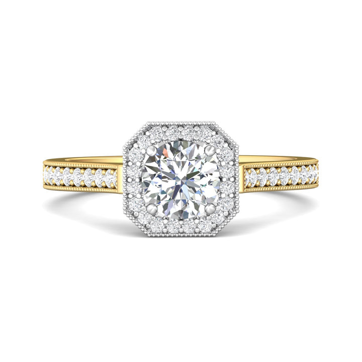 18K Gold White/Yellow Micropave Halo Engagement Ring from the Micropave Halo collection - 5204S_18KWY_AsHRd_5.5_Prm_H-I_SI1