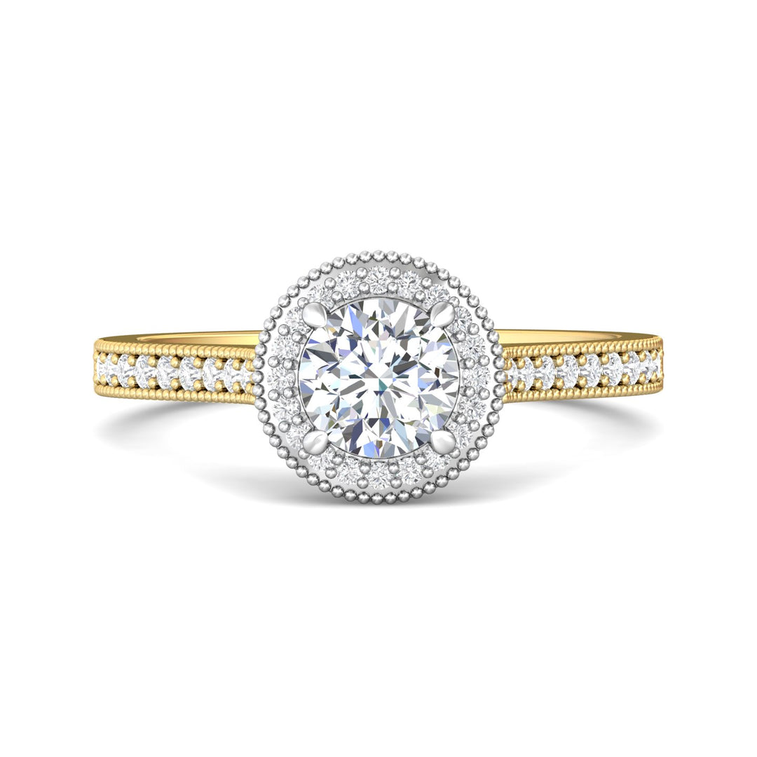 18K Gold White/Yellow Micropave Halo Engagement Ring from the Micropave Halo collection - 5204S_18KWY_RdH_5.5_Prm_H-I_SI1