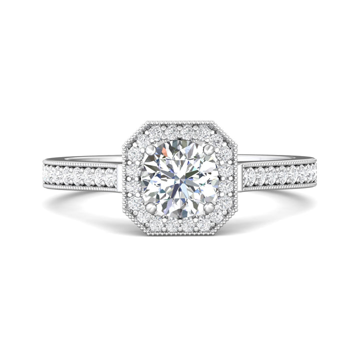 Platinum White Micropave Halo Engagement Ring from the Micropave Halo collection - 5204S_PlatW_AsHRd_5.5_Prm_H-I_SI1