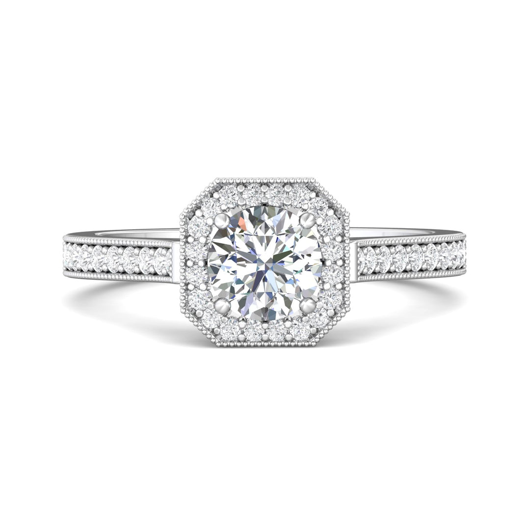 Platinum White Micropave Halo Engagement Ring from the Micropave Halo collection - 5204S_PlatW_AsHRd_5.5_Prm_H-I_SI1