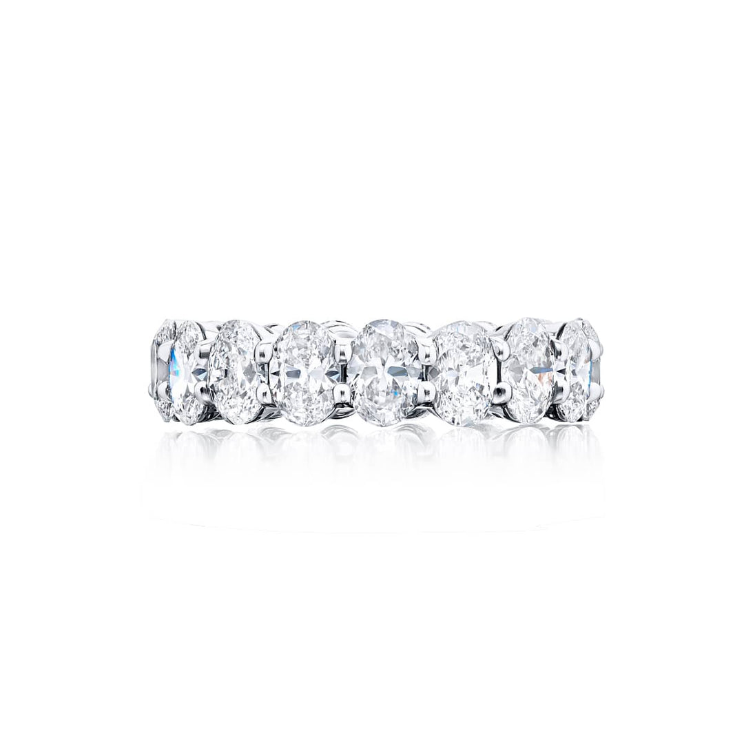 Platinum Oval Diamond Eternity Band