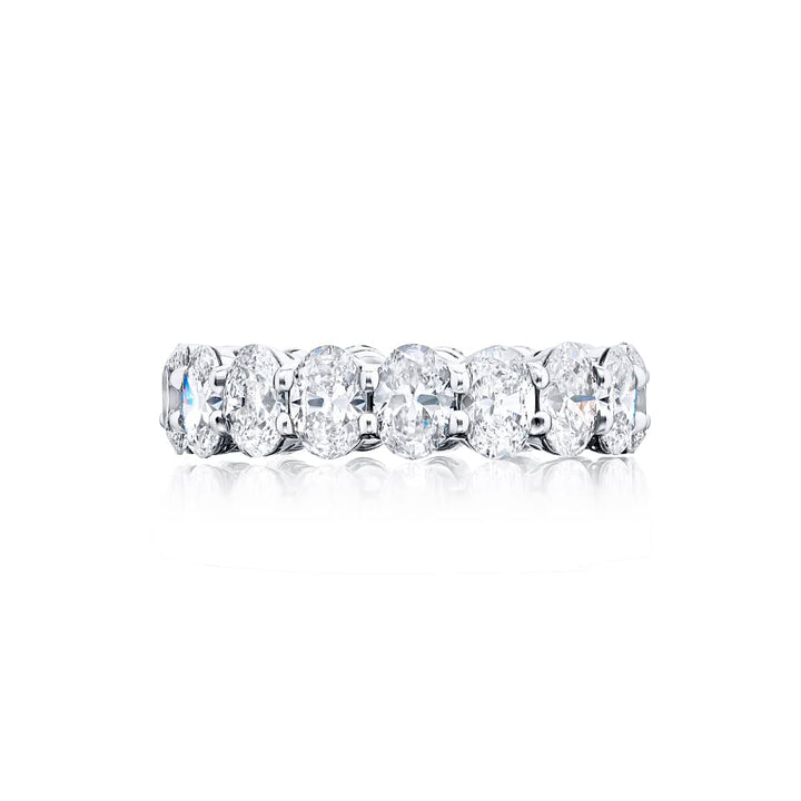Platinum Oval Diamond Eternity Band
