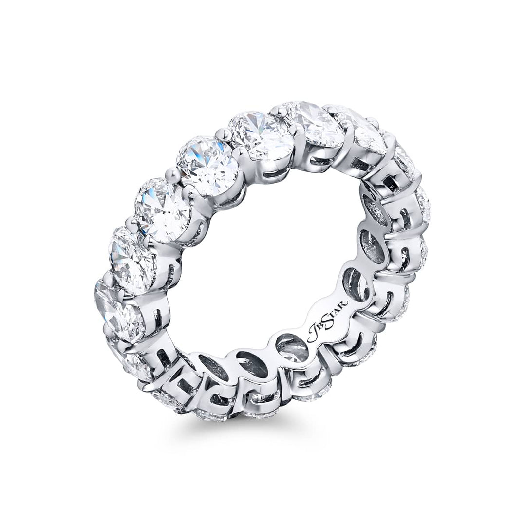 Platinum Oval Diamond Eternity Band