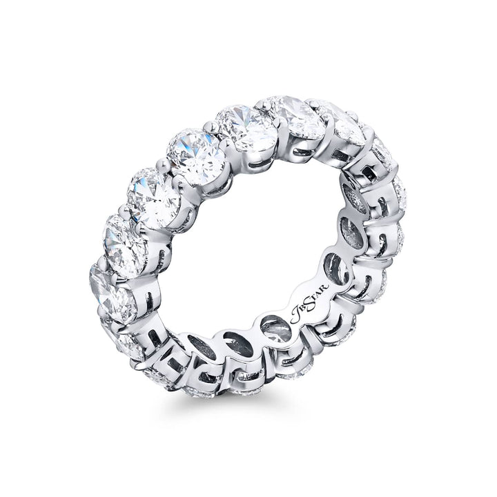 Platinum Oval Diamond Eternity Band