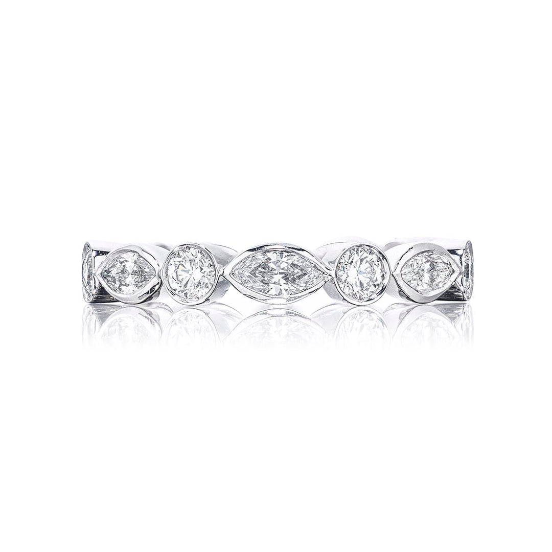Diamond eternity band marquise and round diamonds