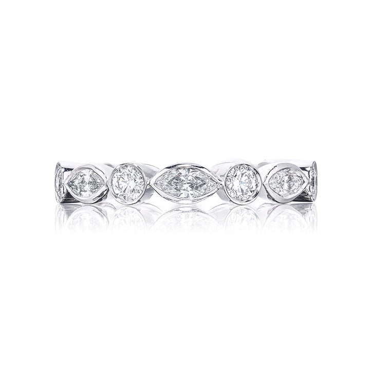 Diamond eternity band marquise and round diamonds