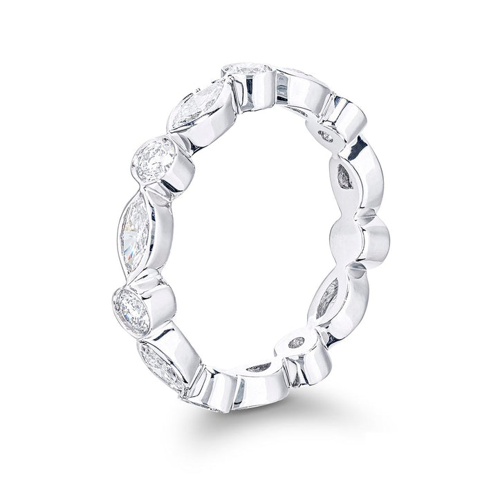 Diamond eternity band marquise and round diamonds