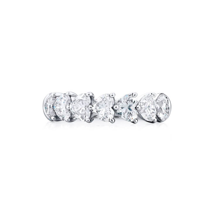 Platinum Heart-Shaped Diamond Certified Band