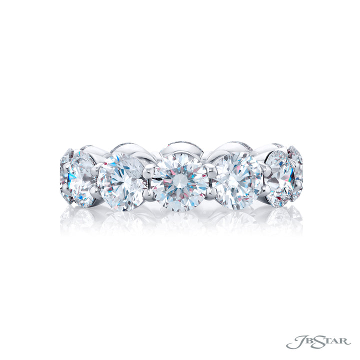 Dazzling diamond eternity band GIA certified featuring 12 beautifully matched round diamonds in a shared prong setting. Handcrafted in platinum.