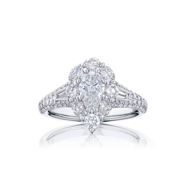 0.70 ct. GIA-Certified Pear-Shaped Diamond Ring in Platinum