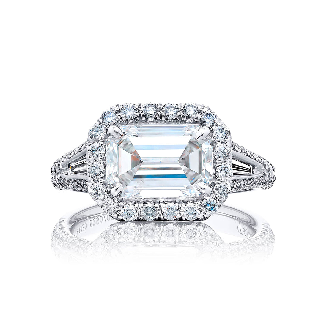 2.50 ct. GIA-Certified Emerald-Cut Diamond Ring in Platinum