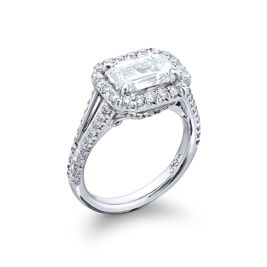 2.50 ct. GIA-Certified Emerald-Cut Diamond Ring in Platinum