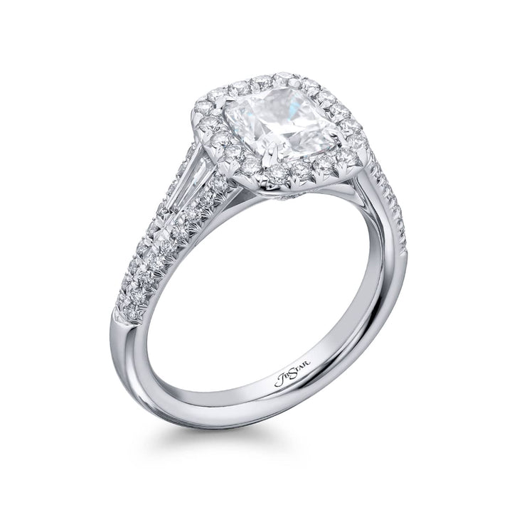Platinum Cushion-Cut Diamond Certified Ring