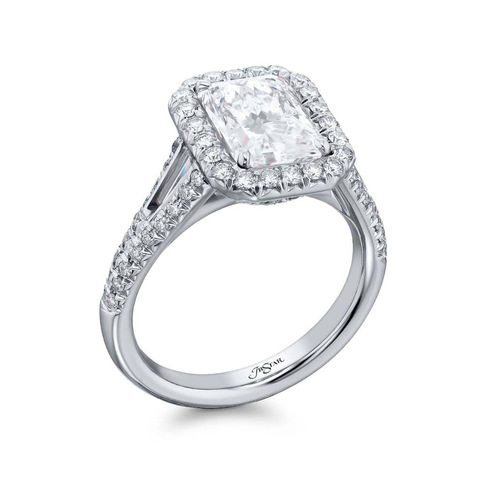 Dazzling Brilliance: Our timeless 2.25 ct. GIA certified Diamond Ring. This beautiful radiant-cut diamond cradled in tapered baguette and micro pave diamonds is handcrafted in pure platinum.