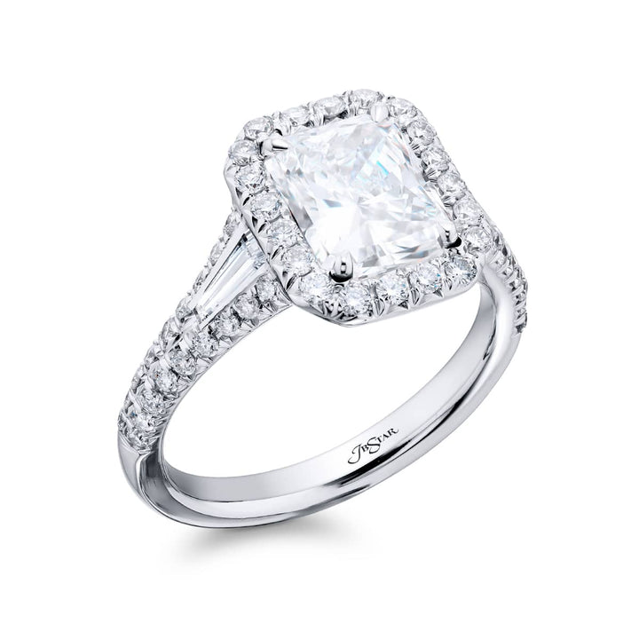 Dazzling Brilliance: Our timeless 1.70 ct. GIA certified Diamond Ring. This beautiful radiant-cut diamond accompanied by tapered baguette and micro pave diamonds is handcrafted in pure platinum.
