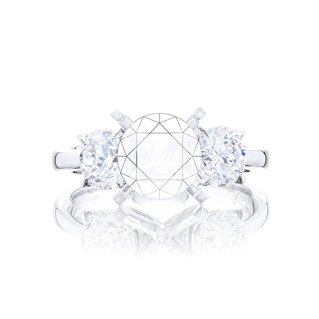 Diamond Semi Mount Round Cut 1.42 ctw. Shared Prong
