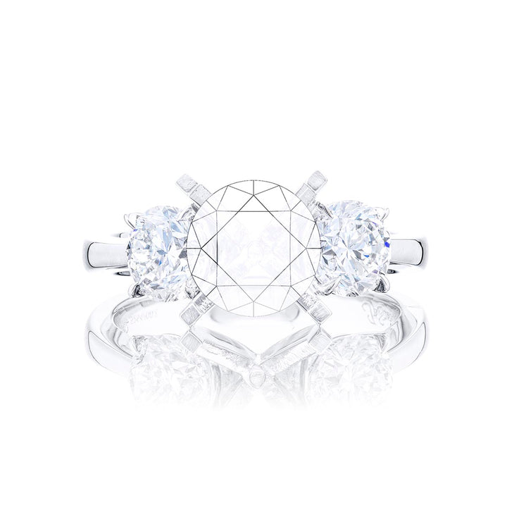 Diamond Semi Mount Round Cut 1.42 ctw. Shared Prong
