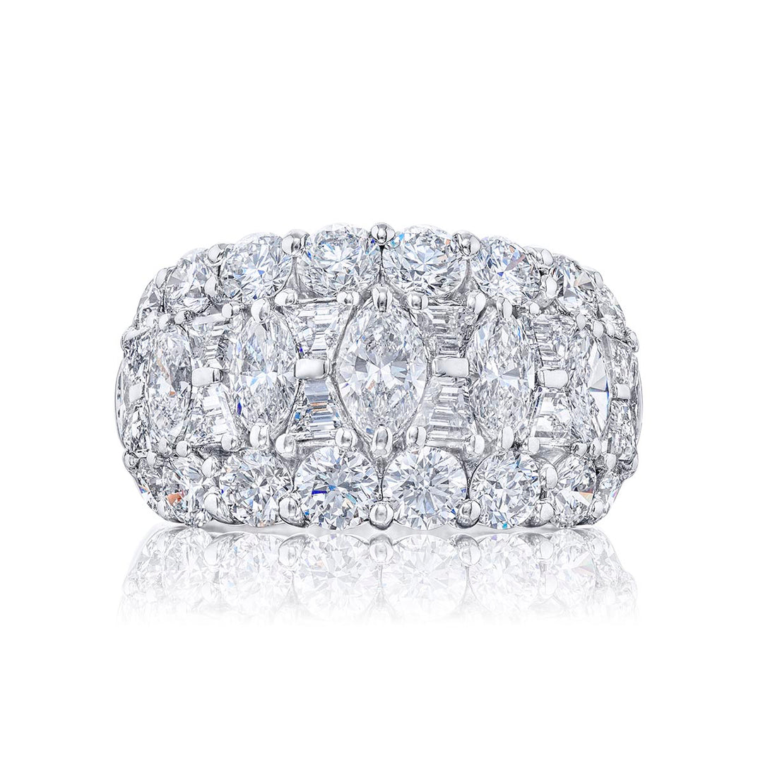 Elegance Elevated | Classic Multi-Row Diamond Band in Pure Platinum