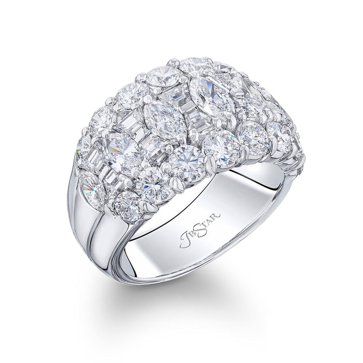 Elegance Elevated | Classic Multi-Row Diamond Band in Pure Platinum