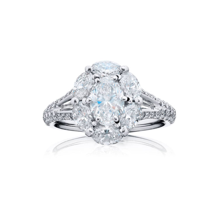 Platinum Oval Certified Diamond Ring