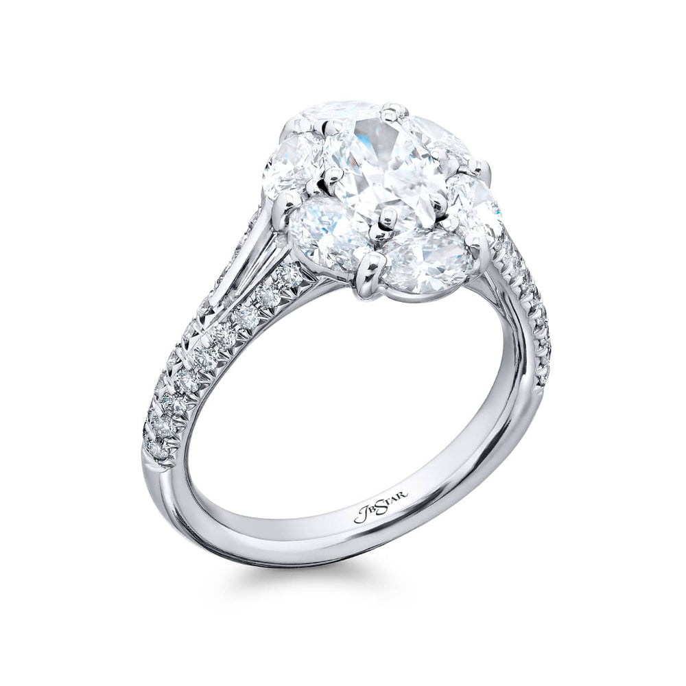 Platinum Oval Certified Diamond Ring