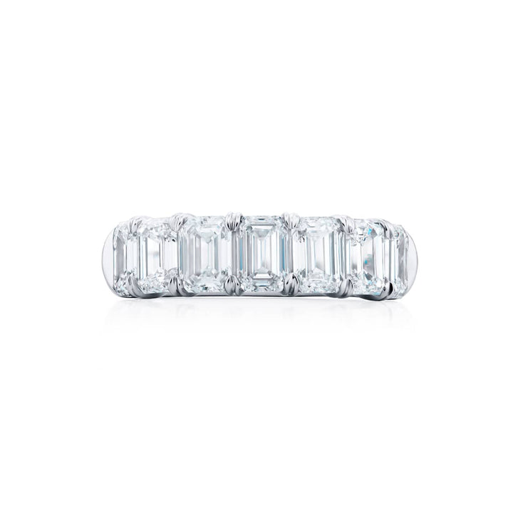 Platinum Emerald-Cut Diamond Certified Band
