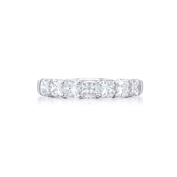 Platinum Radiant-Cut Diamond Single-Row Band