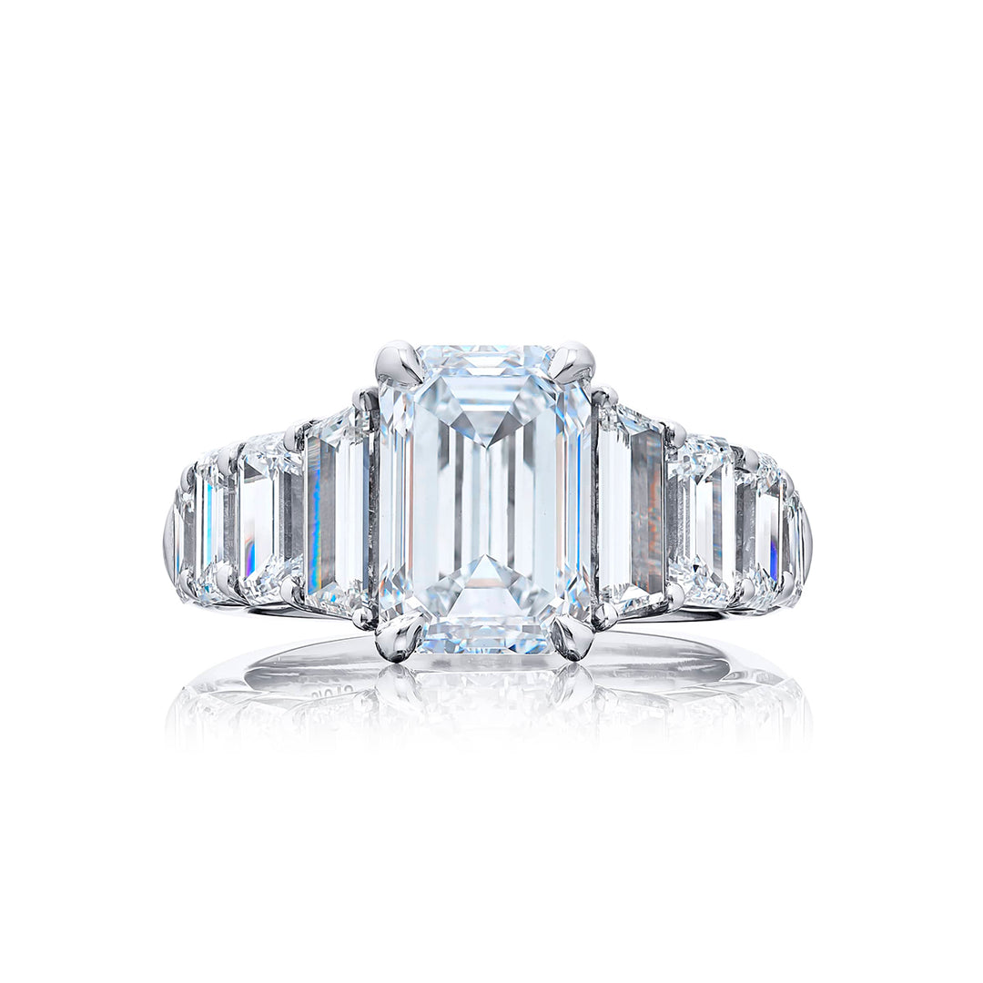 3.90 ct. GIA-Certified Emerald-Cut Diamond Ring in Platinum