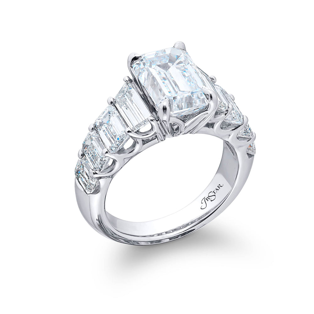3.90 ct. GIA-Certified Emerald-Cut Diamond Ring in Platinum