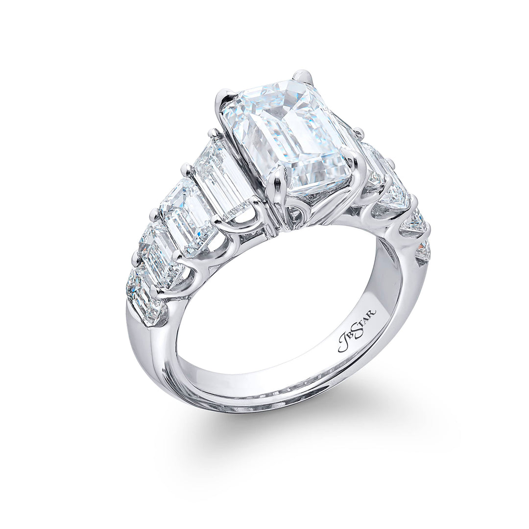 3.90 ct. GIA-Certified Emerald-Cut Diamond Ring in Platinum