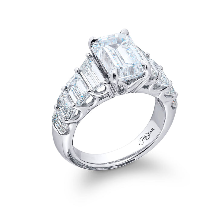 3.90 ct. GIA-Certified Emerald-Cut Diamond Ring in Platinum