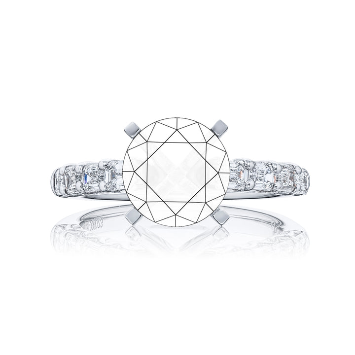Platinum Emerald-Cut Diamond East-West Semi-Mount