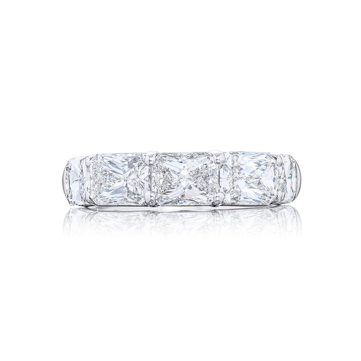 Elegance Elevated | Classic Single-Row Radiant-Cut Diamond Band in Pure Platinum