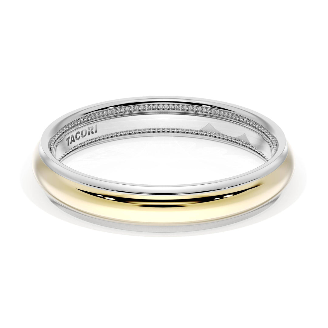 Rounded High Polish Finish Wedding Band