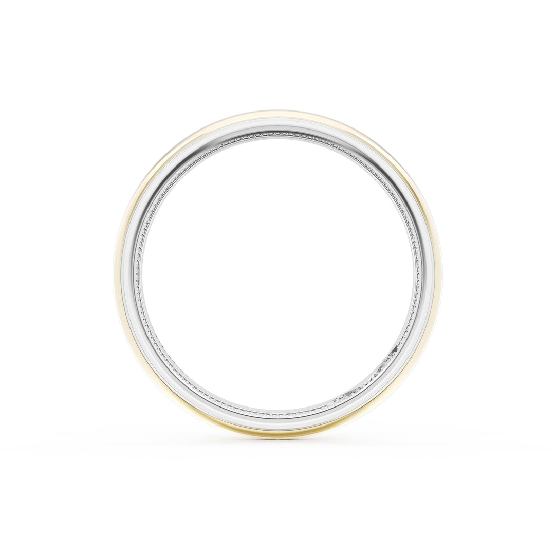 Rounded High Polish Finish Wedding Band