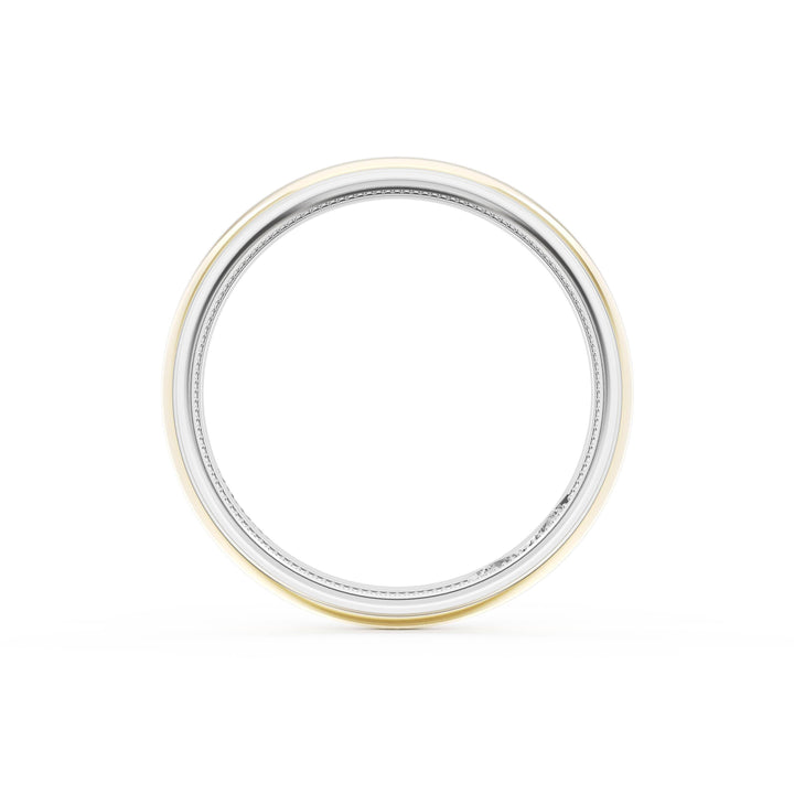 Rounded High Polish Finish Wedding Band