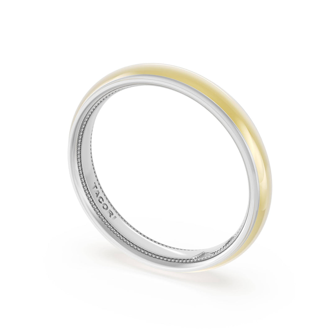 Rounded High Polish Finish Wedding Band