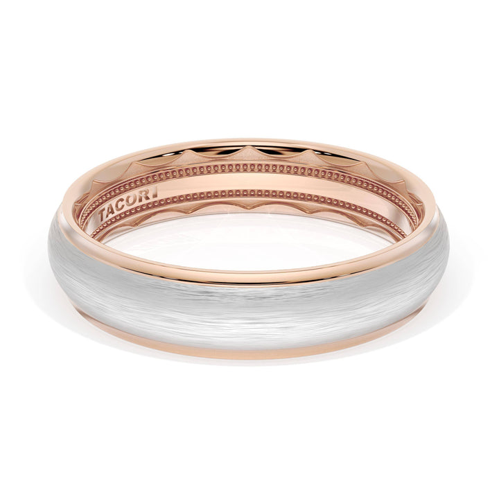 Rounded Brush Finish Wedding Band