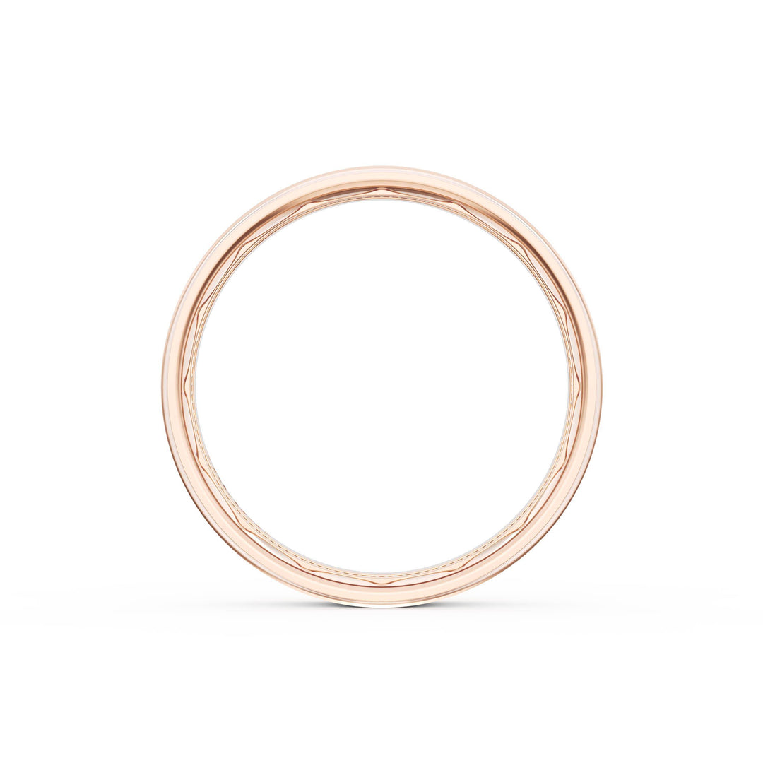 Flat High Polish Finish Wedding Band