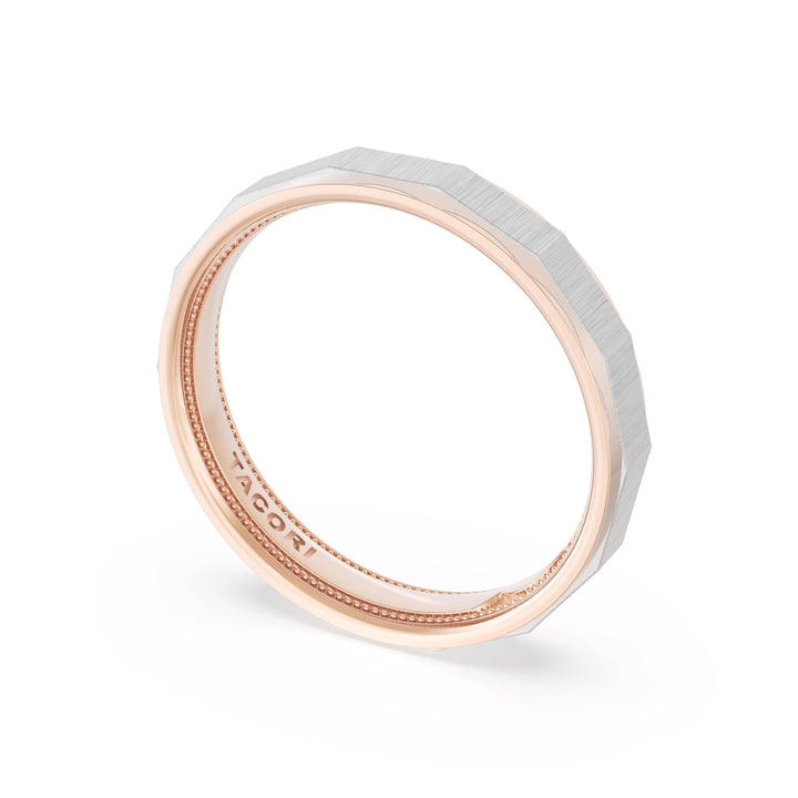 Satin Finish Faceted Wedding Band