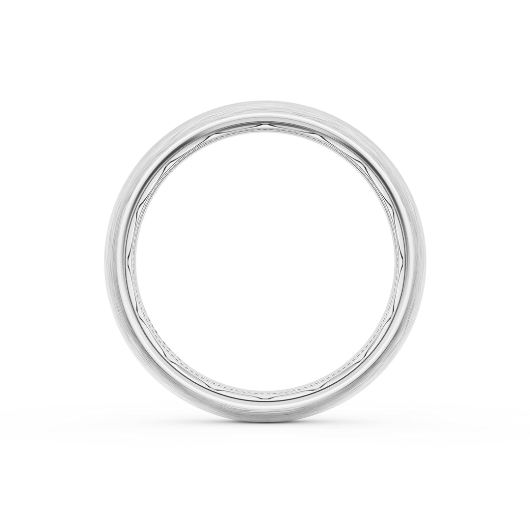 Rounded Brush Finish Diamond Wedding Band
