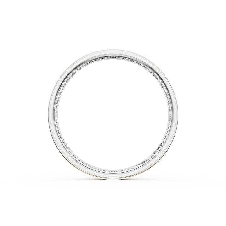 Flat Brush Finish Wedding Band in 18kt White Gold & 18kt Yellow Gold
