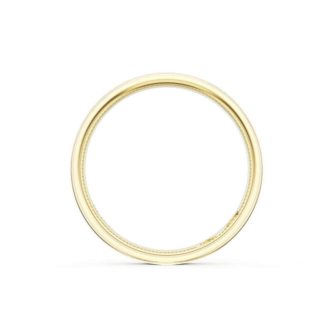 Flat Brush Finish Wedding Band in 18kt Yellow Gold & 18kt White Gold