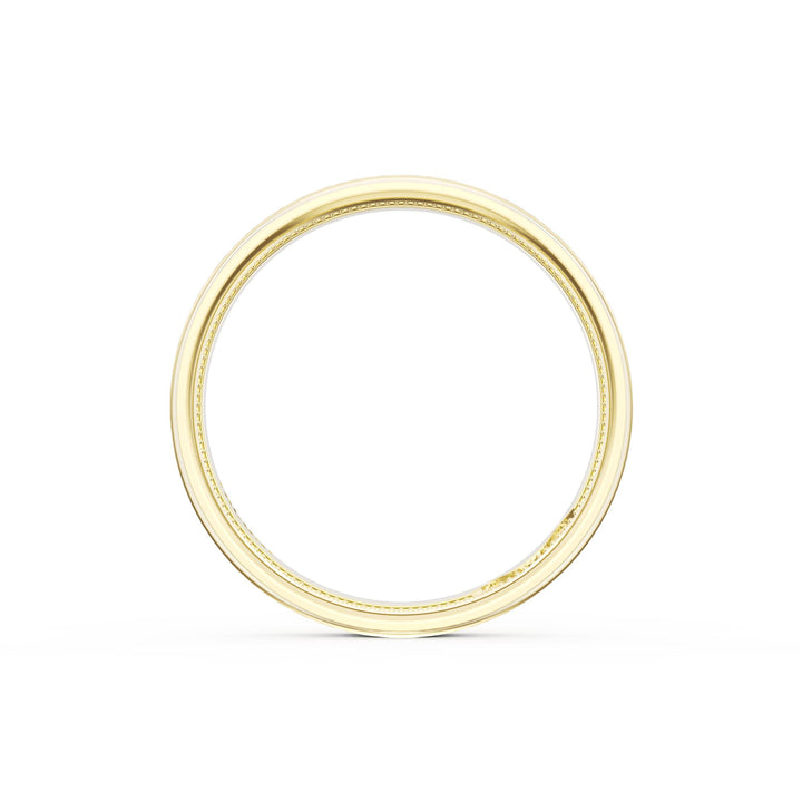 Flat Brush Finish Wedding Band in 18kt Yellow Gold & 18kt White Gold