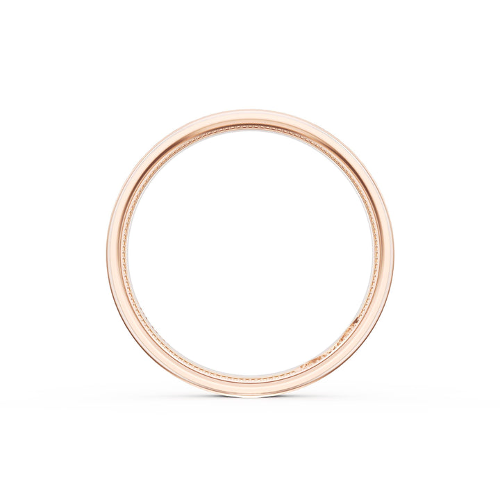 Flat Brush Finish Wedding Band in 18kt Rose Gold & 18kt White Gold