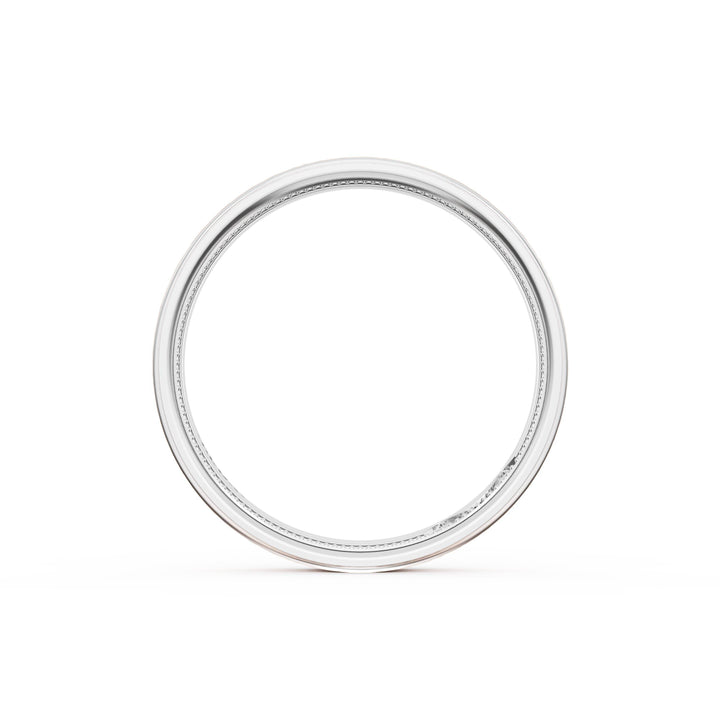 Flat Brush Finish Wedding Band in Platinum & 18kt Rose Gold