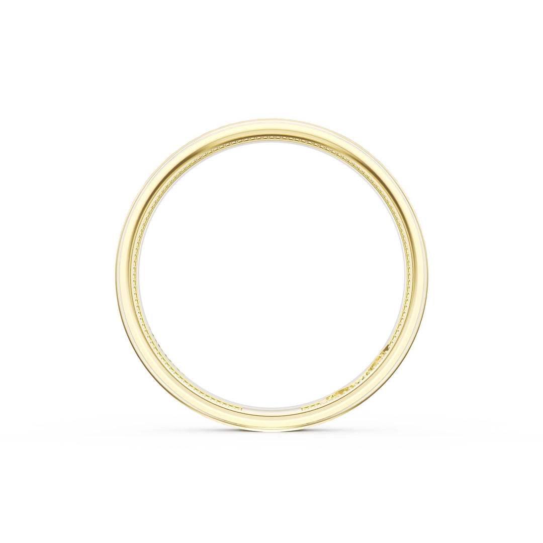 Flat Brush Finish Wedding Band in 18kt Yellow Gold & Platinum