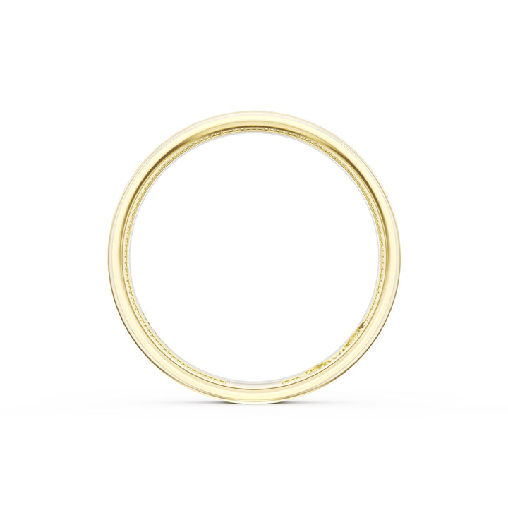 Flat Brush Finish Wedding Band in 18kt Yellow Gold & Platinum