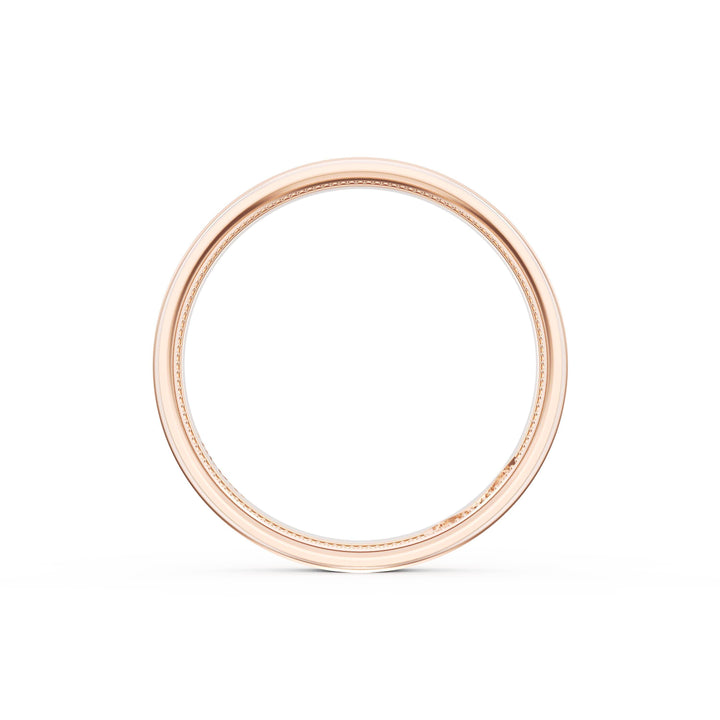 Flat High Polish Finish Wedding Band in 18kt Rose Gold & 18kt White Gold